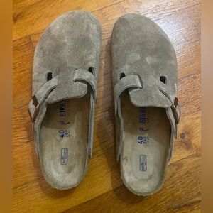 Birkenstock Boston Clog, Taupe Suede, women’s 40